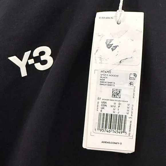 Y-3 Black Sweatshirt with Bold Logo
